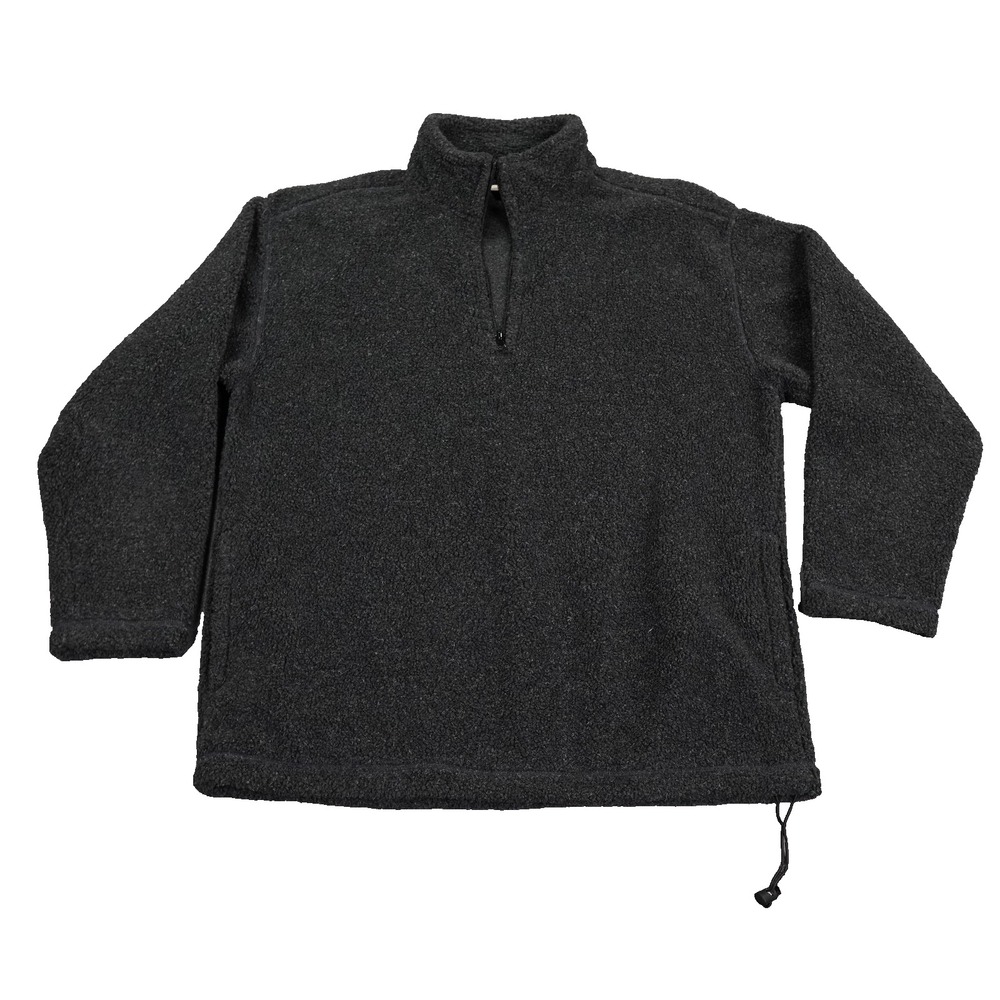 VTG Fieldmaster Sweater Mens‎ Gray Sherpa Fleece 1/4 Zip Jacket Korea 80s 90s